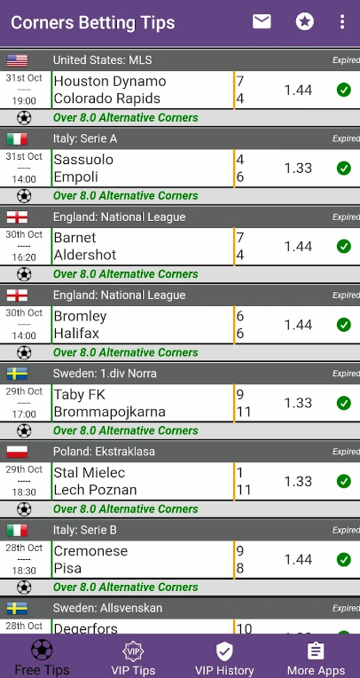 Corners Betting Tips App Download Latest Version  2.0 list_3