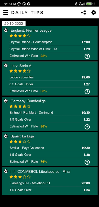 Betting Tips Football App Free Download  1.1.5 list_