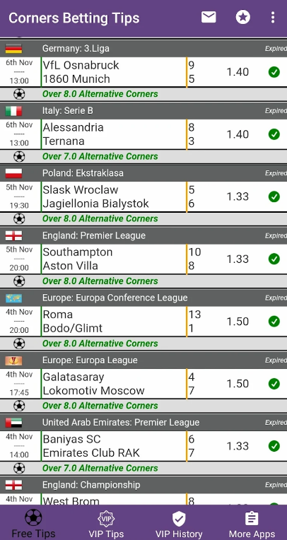 Corners Betting Tips App Download Latest Version  2.0 list_2