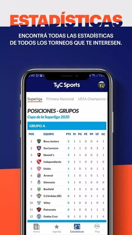 TyC Sports app for android download  5.10.22 list_