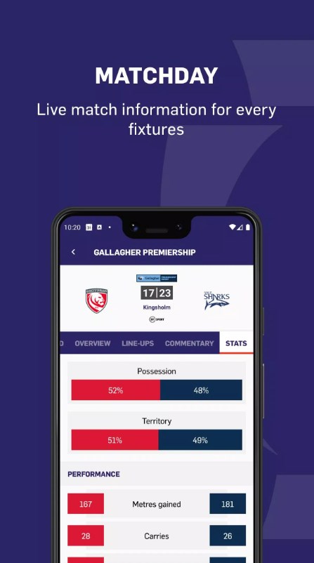 Premiership Rugby app for android download  2.12.14 list_