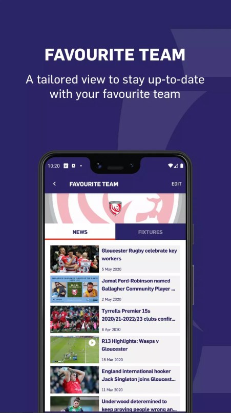 Premiership Rugby app for android download  2.12.14 list_