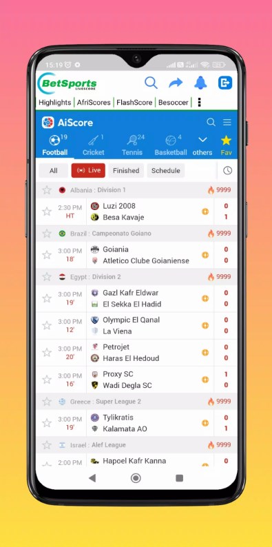 BetSports Livescore app for android download   9.8 list_