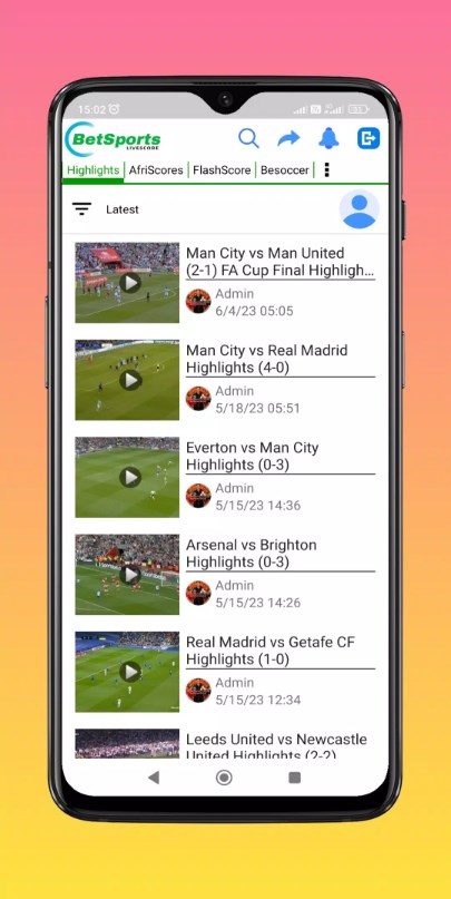 BetSports Livescore app for android download picture 1