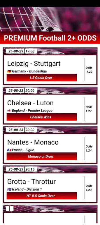 Premium Football Sure 2+ Odds App Download 2024  1.0 list_3