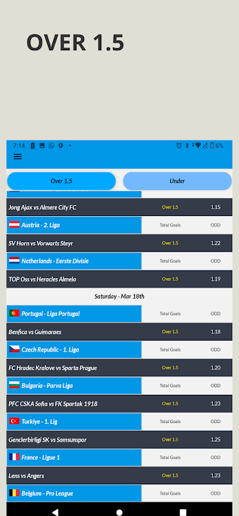 OVER 1.5 DAILY PREDICTION apk free download for android  2.1.2 list_