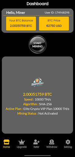 ZippyHash Pro Bitcoin Mining app free download picture 1