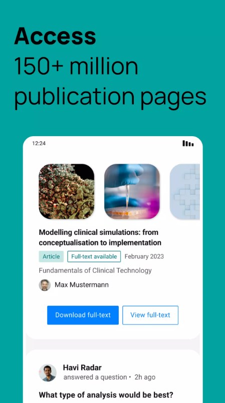 ResearchGate App for Android Download 1.1.34 list_