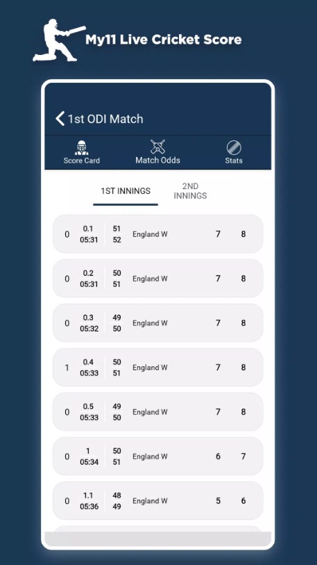 my11 Fast Cricket Score App for Android Download 1.0.1 list_2