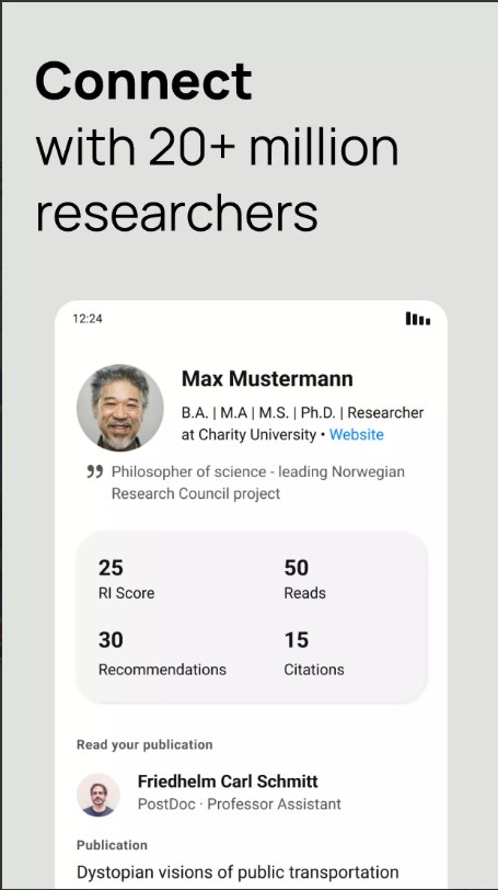 ResearchGate App for Android Download 1.1.34 list_