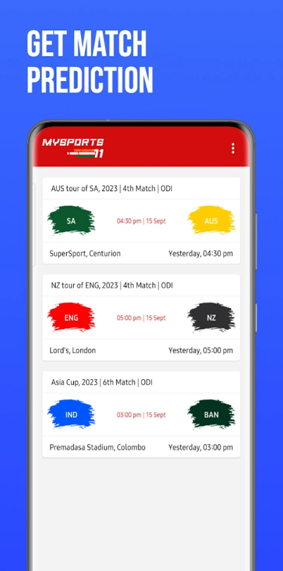 MySports11 Fantasy Prediction Apk Download Latest Version 3.0.1 list_