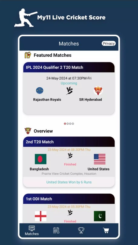 my11 Fast Cricket Score App for Android Download 1.0.1 list_3