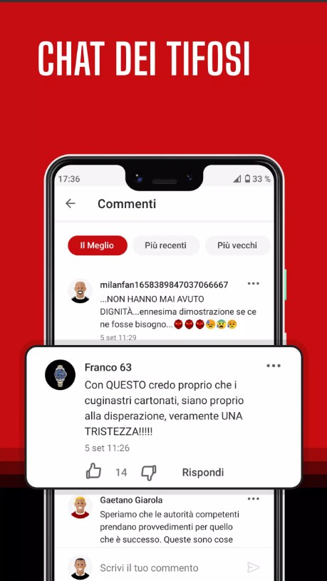 Rossoneri Live App for Android Download 7.4.5.1 list_