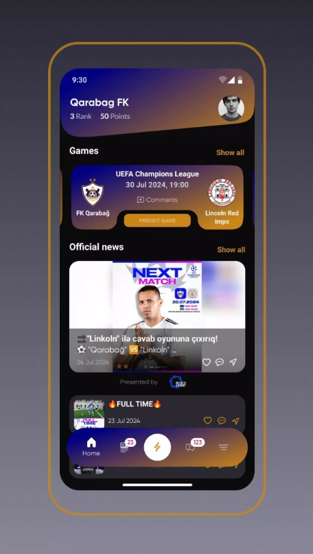 Qarabag FK App for Android Download 3.4 list_