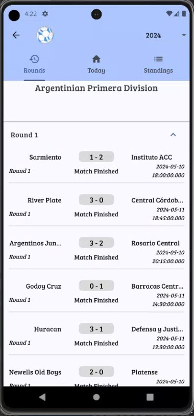 Argentina Soccer App for Android Download 0.4 list_