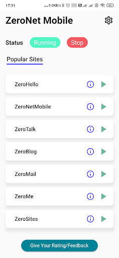 ZeroNetX Web3.0 Peer2PeerSites app download latest version 0.9.3 list_