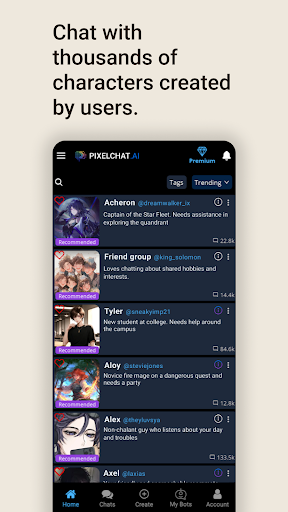 PixelChat AI Character Chat apk download latest version 1.0.0 list_