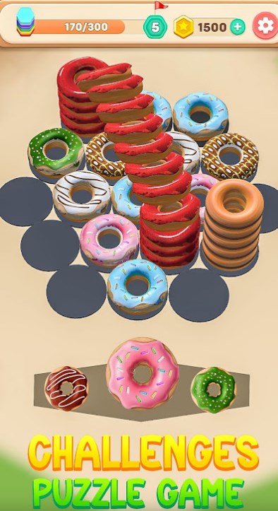 Hexa Donut Sort Shuffle Game Apk Download for Android picture 1