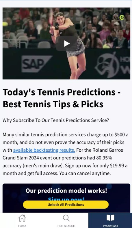 Tennis H2H Predictions Apk Latest Version 1.3 list_4