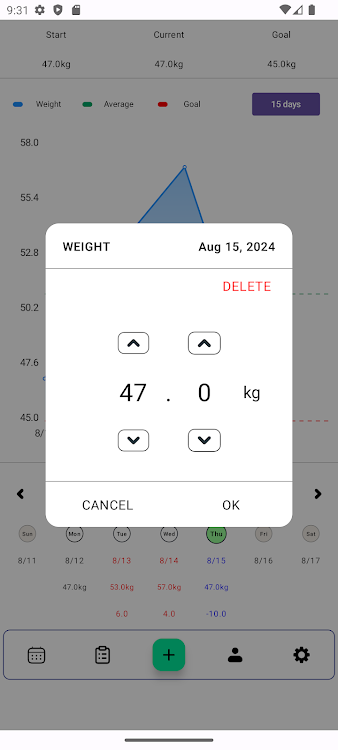 WeightSmartSlim App for Android Download 1.1 list_