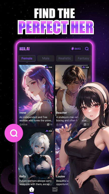 Her.AI Funny Chat Friend mod apk premium unlocked 2.1.0 list_2