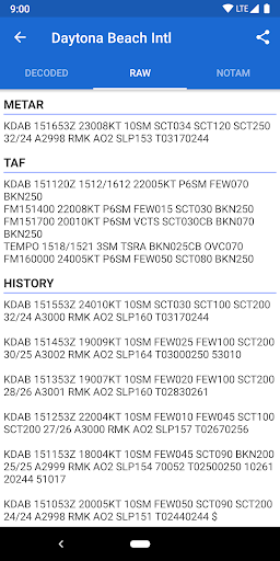 Avia Weather - METAR & TAF list_