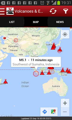 Volcanoes & Earthquakes list_