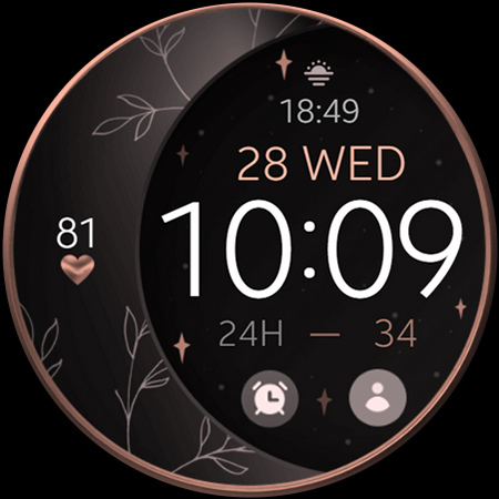 Moon Rose Gold watch face list_