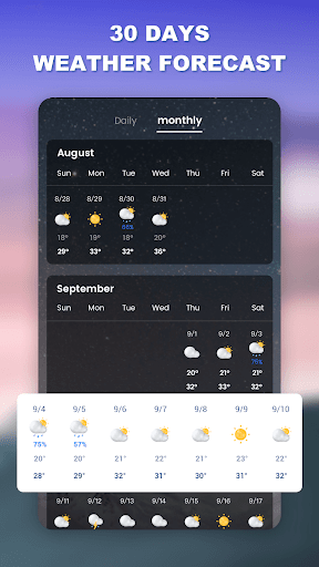 Weather app - Radar & Widget list_