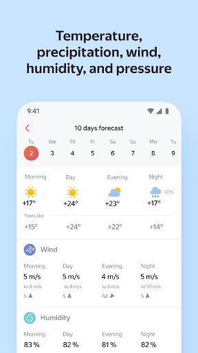 Yandex Weather list_