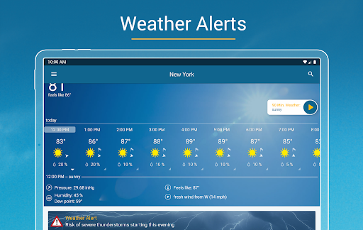 Weather & Radar list_