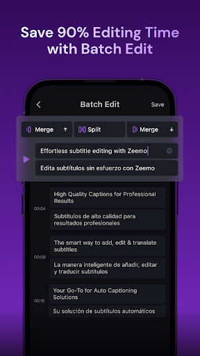 Zeemo: Captions & Subtitles list_