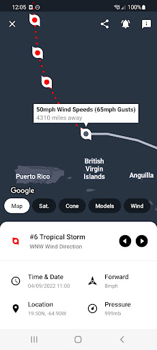 My Hurricane Tracker & Alerts list_