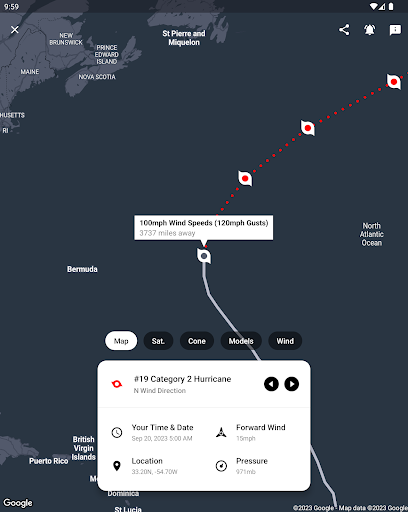 My Hurricane Tracker & Alerts list_