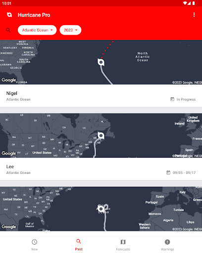 My Hurricane Tracker & Alerts list_