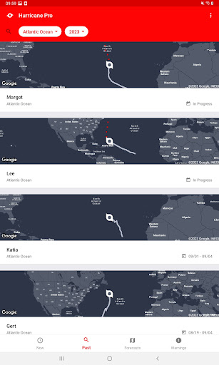 My Hurricane Tracker & Alerts list_