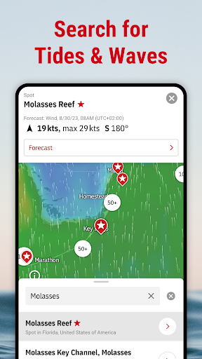 Windfinder Pro: Wind & Weather list_