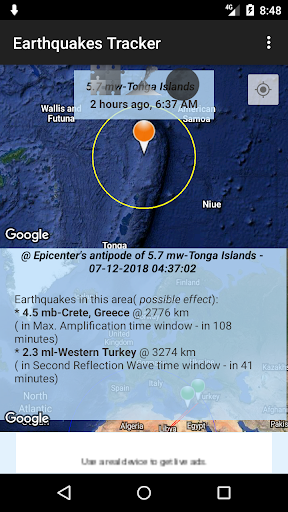 Earthquakes Tracker list_