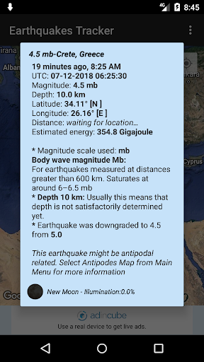 Earthquakes Tracker list_