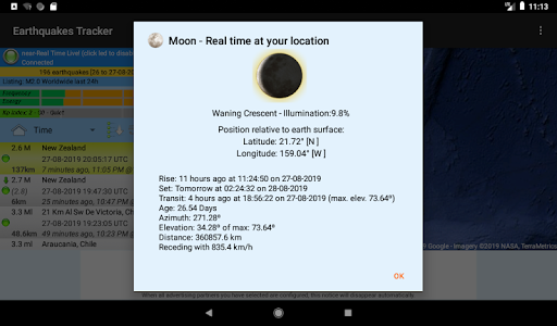 Earthquakes Tracker list_