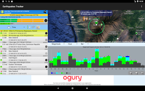 Earthquakes Tracker list_