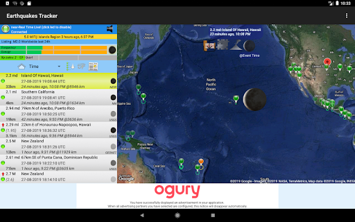 Earthquakes Tracker list_