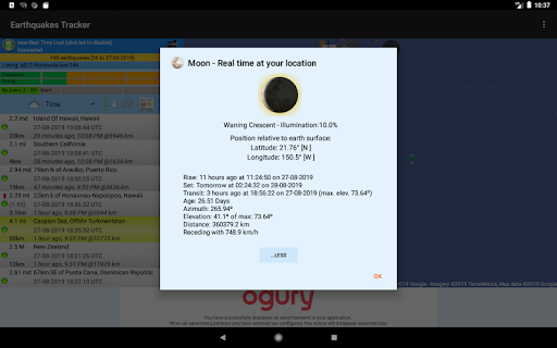 Earthquakes Tracker list_