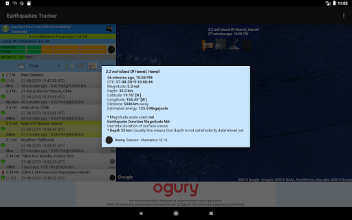 Earthquakes Tracker list_