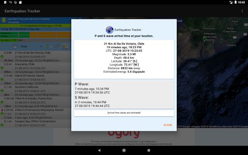 Earthquakes Tracker list_