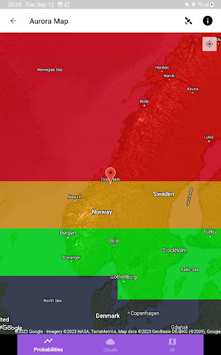 My Aurora Forecast & Alerts list_