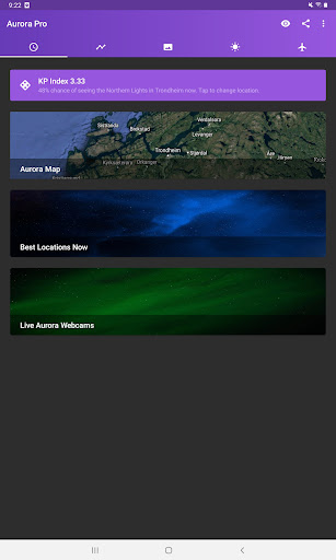 My Aurora Forecast & Alerts list_