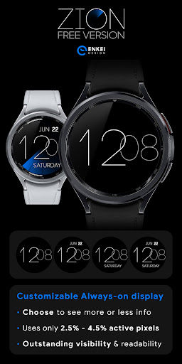 ZION Blue - digital watch face list_