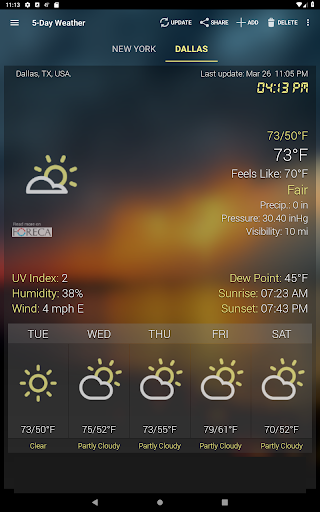 Weather & Clock Widget list_