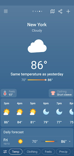 Weather & Clima - Weather App list_